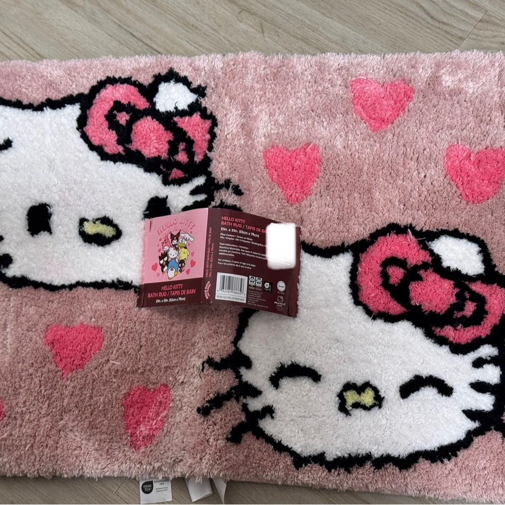 Hello Kitty Pink and White Bath Rug